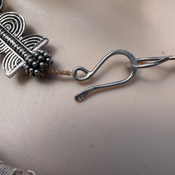 LARGE POLISHED CARNELIAN STONE STERLING SILVER NECKLACE - Picture 10 of 13